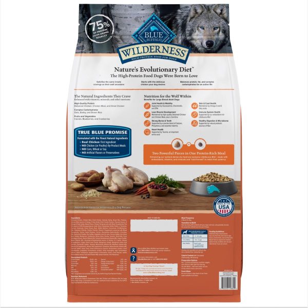 Blue Buffalo Wilderness Wholesome Grains Large Breed  Chicken Recipe Adult Dry Dog Food Supply - Image 2