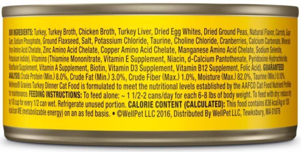 Wellness Natural Grain Free Gravies Turkey Dinner Canned Cat Food For Discount - Image 3