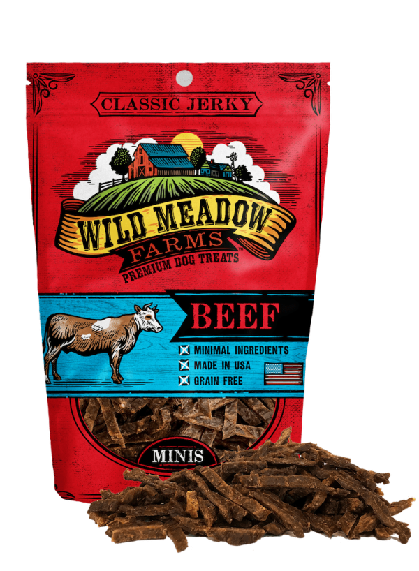 Wild Meadow Farms Classic Beef Jerky Minis Treats for Dogs Online Sale