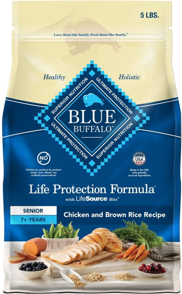 Blue Buffalo Life Protection Natural Chicken & Brown Rice Recipe Senior Dry Dog Food Fashion