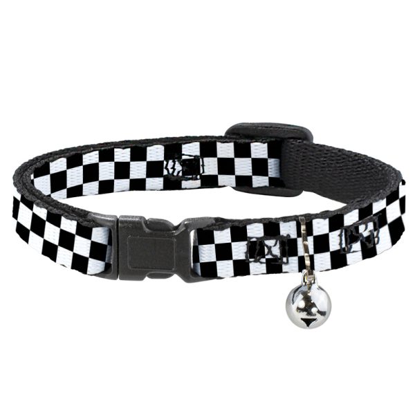 Black and White Checkered  Cat Collar Breakaway Fashion